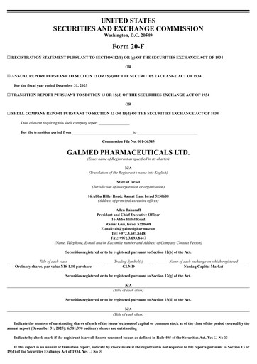 Thumbnail Galmed Pharmaceuticals
 Annual Report 2025