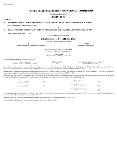 Thumbnail Franklin Resources Quarterly Report 2026-q1