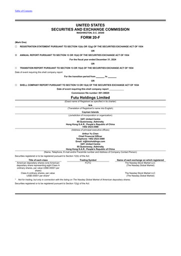 Thumbnail Futu Holdings Annual Report 2024