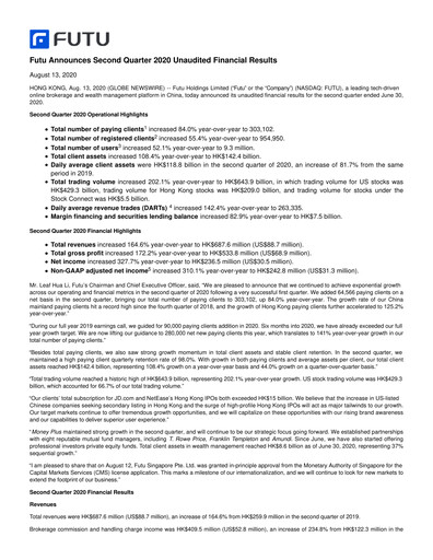 Thumbnail Futu Holdings Financial Report 2020-h1