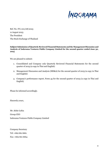 Thumbnail Indorama Ventures
 Quarterly Report 2023-q2
