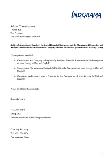 Thumbnail Indorama Ventures
 Quarterly Report 2024-q1