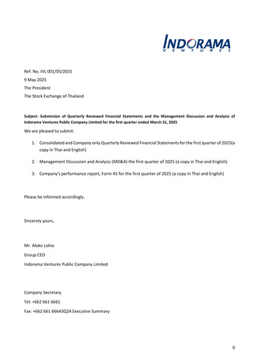 Thumbnail Indorama Ventures
 Quarterly Report 2025-q1
