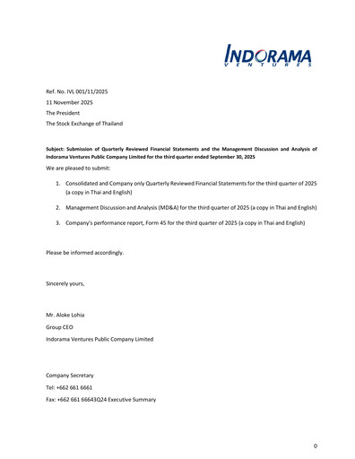 Thumbnail Indorama Ventures
 Quarterly Report 2025-q3