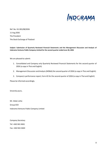 Thumbnail Indorama Ventures
 Quarterly Report 2026-q2