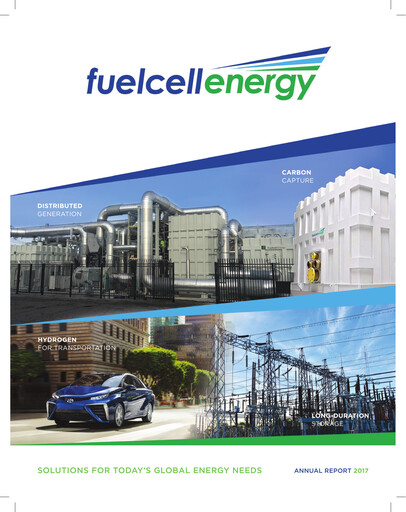 Thumbnail FuelCell Energy
 Annual Report 2017