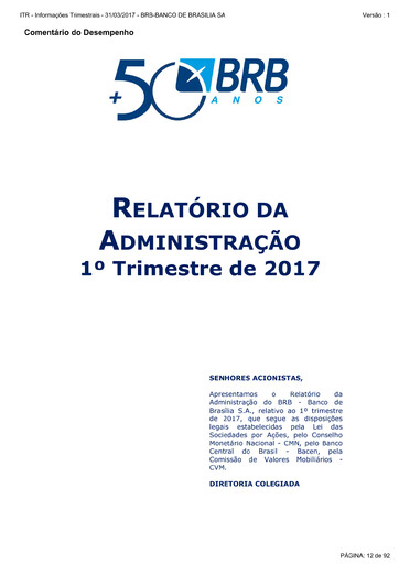 Vorschaubild Banco de Brasília Quartalsbericht 2017-q1
