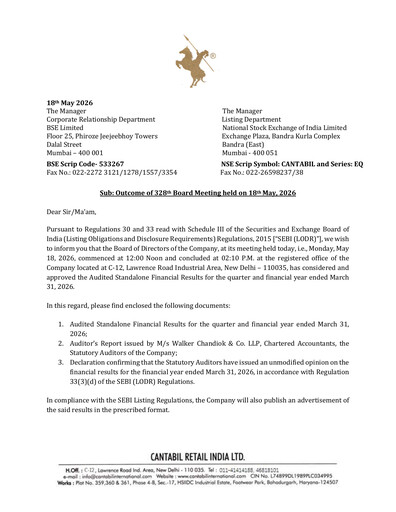 Thumbnail Cantabil Retail India
 Financial Statement 2025-2026
