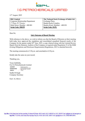 Thumbnail I.g. Petrochemicals
 Quarterly Report 2025-q1