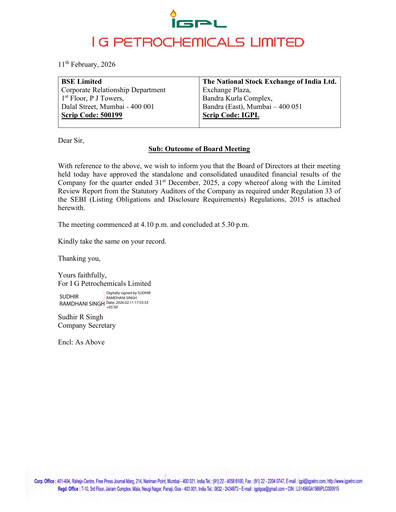 Thumbnail I.g. Petrochemicals
 Quarterly Report 2025-q3