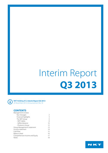 Thumbnail NKT A/S Quarterly Report 2013-q3