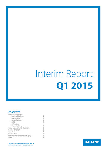 Thumbnail NKT A/S Quarterly Report 2015-q1