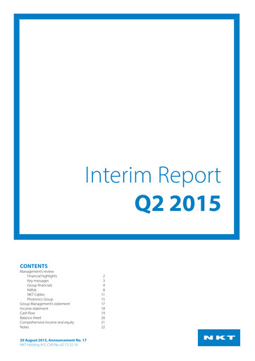 Thumbnail NKT A/S Quarterly Report 2015-q2