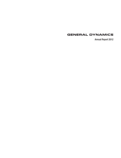 Thumbnail General Dynamics Annual Report 2012