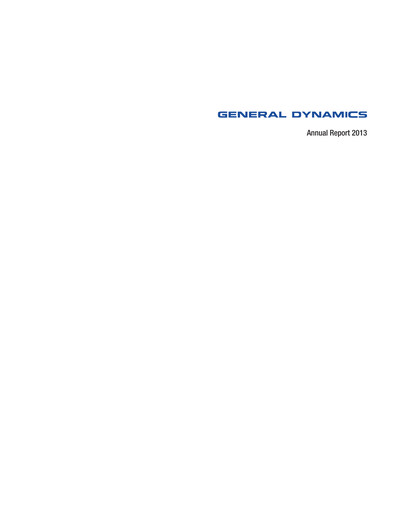 Thumbnail General Dynamics Annual Report 2013