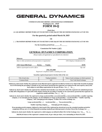 Thumbnail General Dynamics Quarterly Report 2025-q1