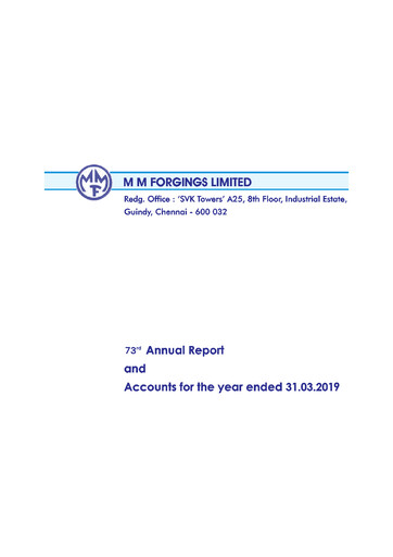 Thumbnail MM Forgings Annual Report fy2019
