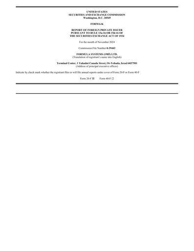 Thumbnail Formula Systems
 Quarterly Report 2024-q3