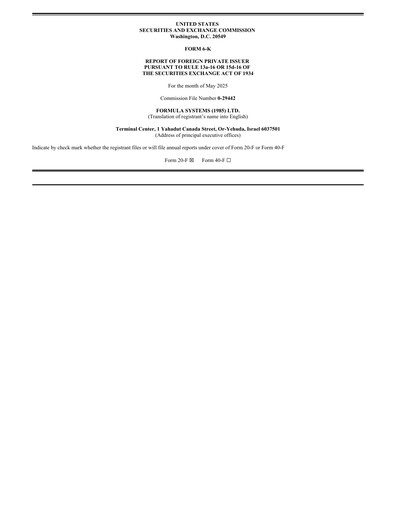 Thumbnail Formula Systems
 Quarterly Report 2025-q1