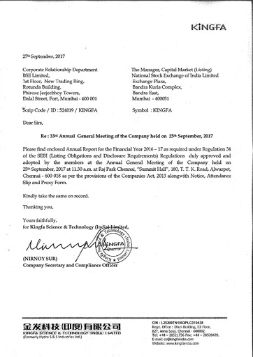 Thumbnail Kingfa Science & Technology Annual Report 2017