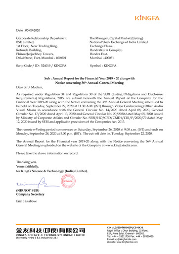 Thumbnail Kingfa Science & Technology Annual Report 2020