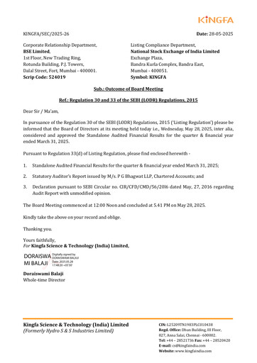 Vorschaubild Kingfa Science & Technology Quartalsbericht 2025-q4
