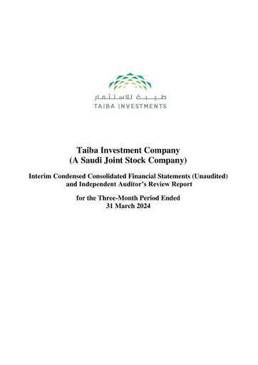 Thumbnail Taiba Investments Quarterly Report 2024-q1