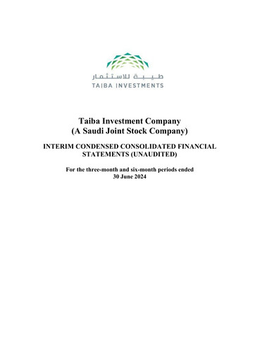 Thumbnail Taiba Investments Quarterly Report 2024-q2