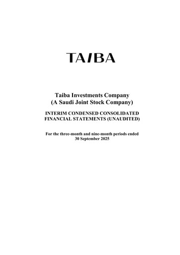 Thumbnail Taiba Investments Quarterly Report 2025-q3