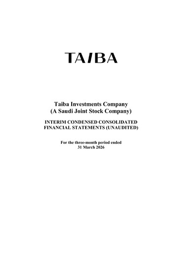 Thumbnail Taiba Investments Quarterly Report 2026-q1
