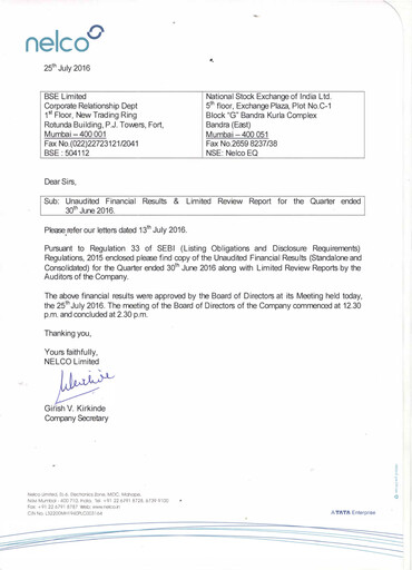 Thumbnail Nelco Quarterly Report 2016-q1