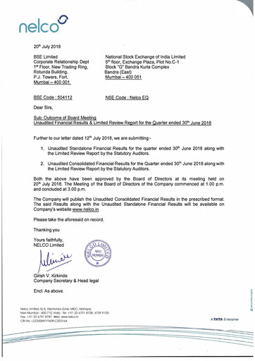 Thumbnail Nelco Quarterly Report 2018-q1