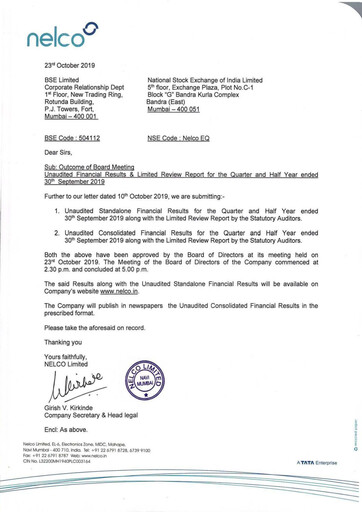 Thumbnail Nelco Quarterly Report 2019-q3