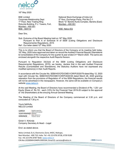 Thumbnail Nelco Quarterly Report 2020-q4