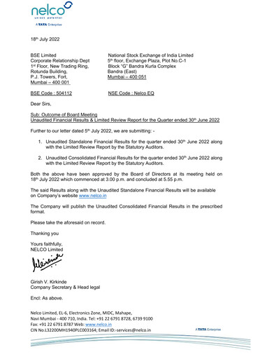 Thumbnail Nelco Quarterly Report 2022-q1