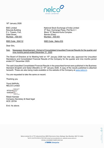 Thumbnail Nelco Quarterly Report 2025-q4