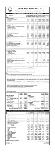 Thumbnail Orient Paper Mills
 Quarterly Report 2014-q2