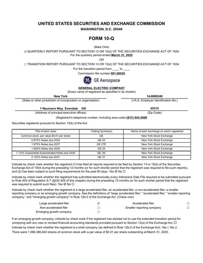 Thumbnail General Electric Quarterly Report 2025-q1