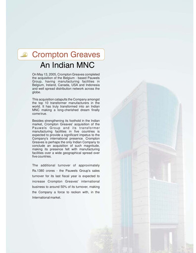 Thumbnail CG Power and Industrial Solutions Annual Report 2004-2005