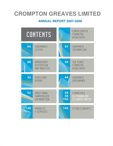 Thumbnail CG Power and Industrial Solutions Annual Report 2007-2008