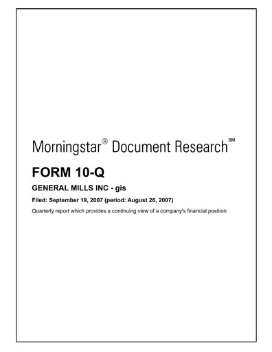 Thumbnail General Mills Quarterly Report 2008-q1