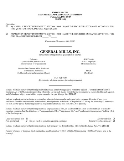 Thumbnail General Mills Quarterly Report 2014-q1