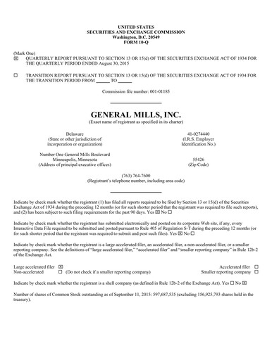Thumbnail General Mills Quarterly Report 2016-q1