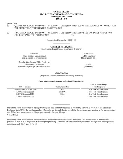 Thumbnail General Mills Quarterly Report 2021-q1