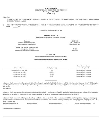 Thumbnail General Mills Quarterly Report 2021-q2