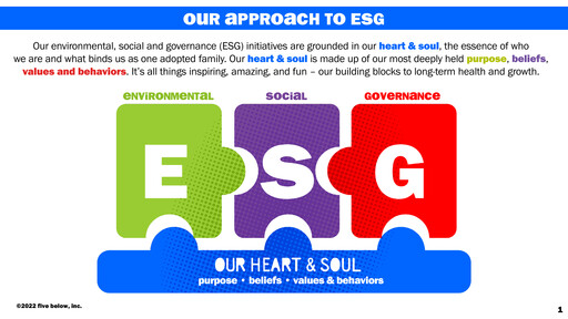 Thumbnail Five Below
 ESG Report 2021
