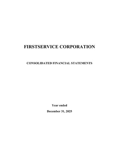 Thumbnail FirstService Financial Statement 2025