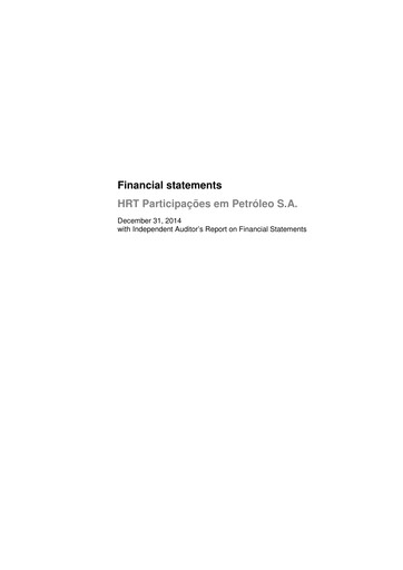 Thumbnail Prio SA (Petro Rio) Financial Statement 2014