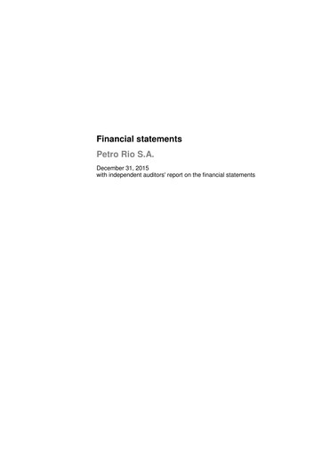 Thumbnail Prio SA (Petro Rio) Financial Statement 2015