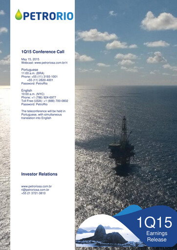 Miniature Prio SA (Petro Rio) Rapport trimestriel 2015-q1